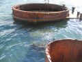 Fitting of what use to be the gun turrets of USS Arizona. Deisel oil continue to leak to surface