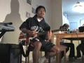 Pacquiao playing guitar having fun