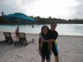 Feli and Alexa at the dolphin cay for dolphin encounter